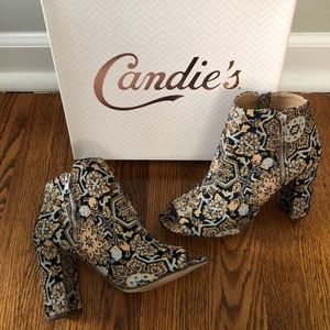 Peep-toe booties (Never Worn)